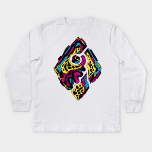 CMYK Abstract Rhombus Kids Long Sleeve T-Shirt